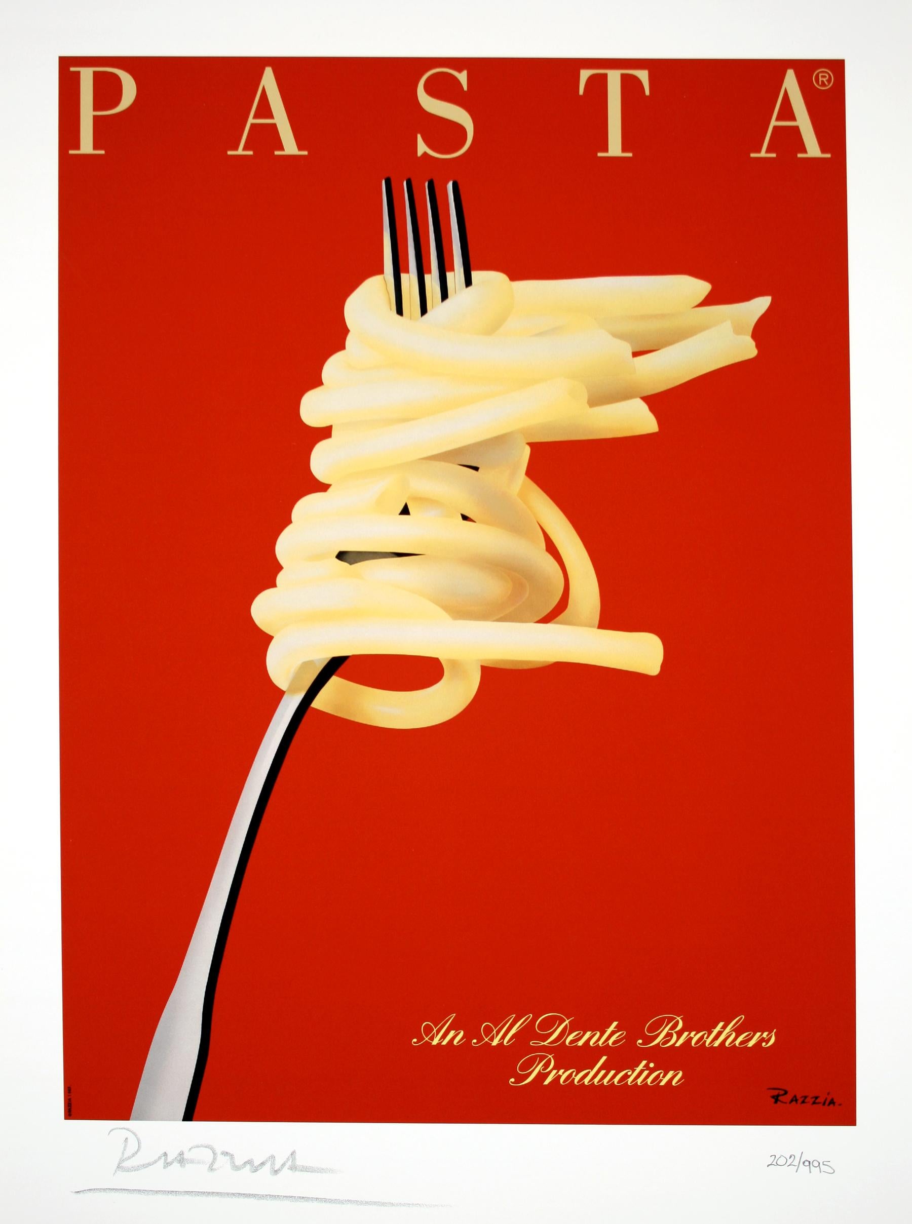 Affiche Razzia édition limitée signée et numérotée pour Pasta 2007 - Print de Razzia (Gérard Courbouleix–Dénériaz)