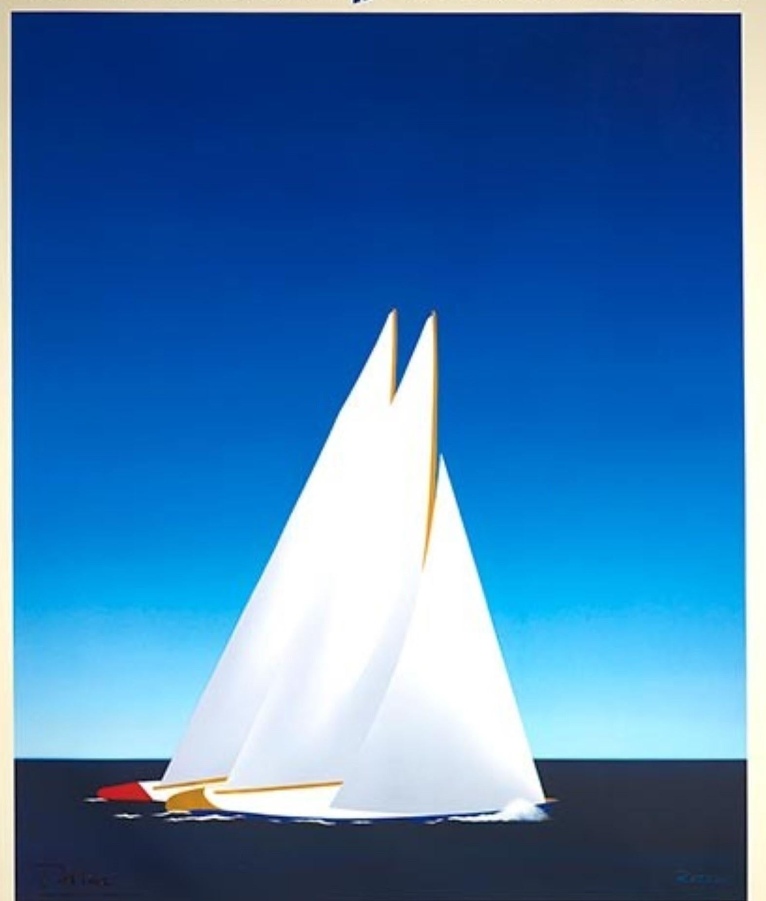 Razzia Louis Vuitton Cup 1987 handsigniertes Original (Gerard Courbouleix) (Zeitgenössisch), Print, von Razzia (Gérard Courbouleix–Dénériaz)