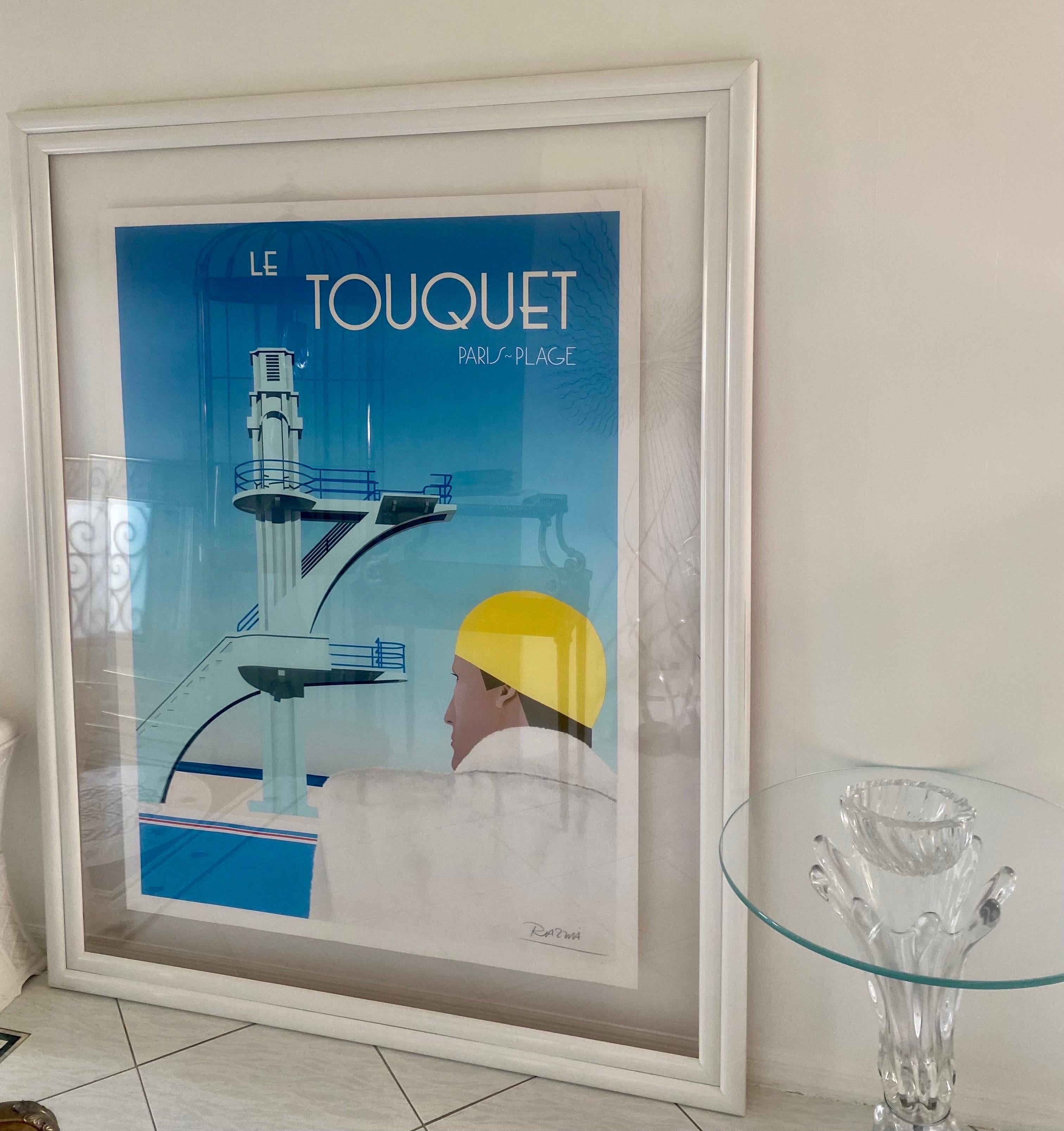 French Razzia, Original Hand Signed Framed Poster, Le Touquet Paris-Plage, Art Deco For Sale