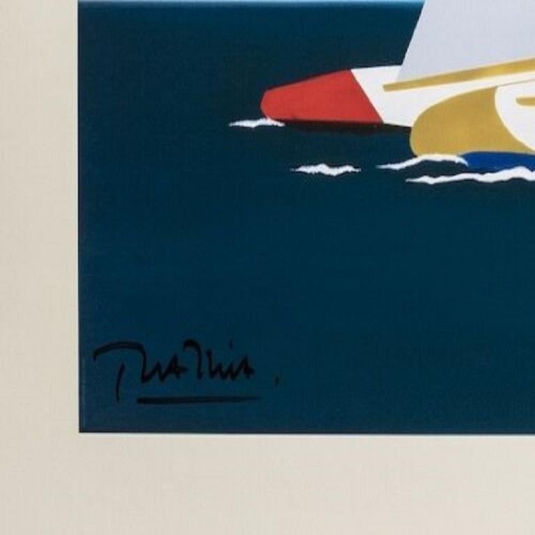 Original Pair Of 1987 Perth Louis Vuitton Cup Framed Posters 21 X 31 #36315
