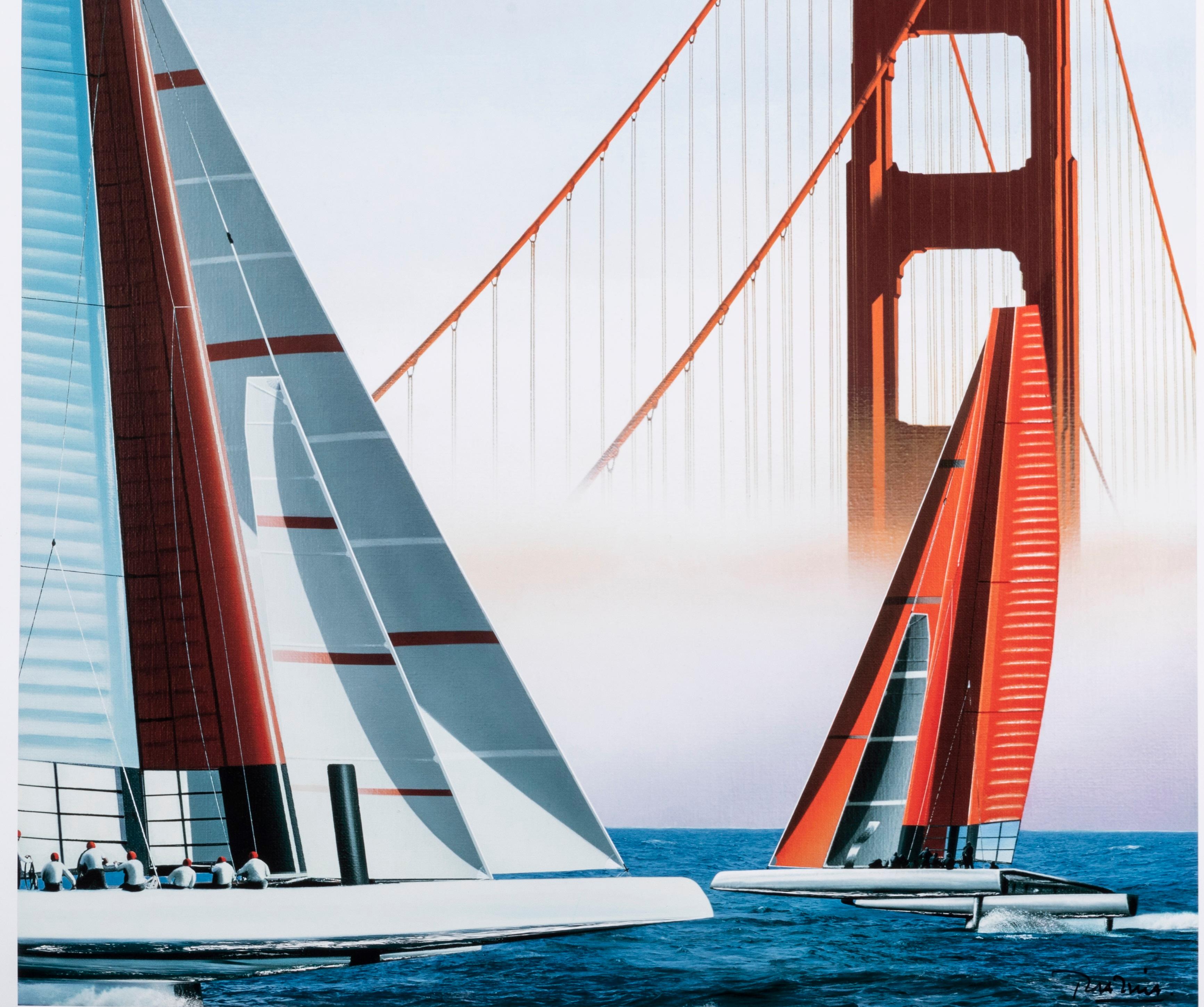 Modern Razzia, Original Louis Vuitton Cup, San Fransisco, Sailing Ship, Boat, 2013 For Sale