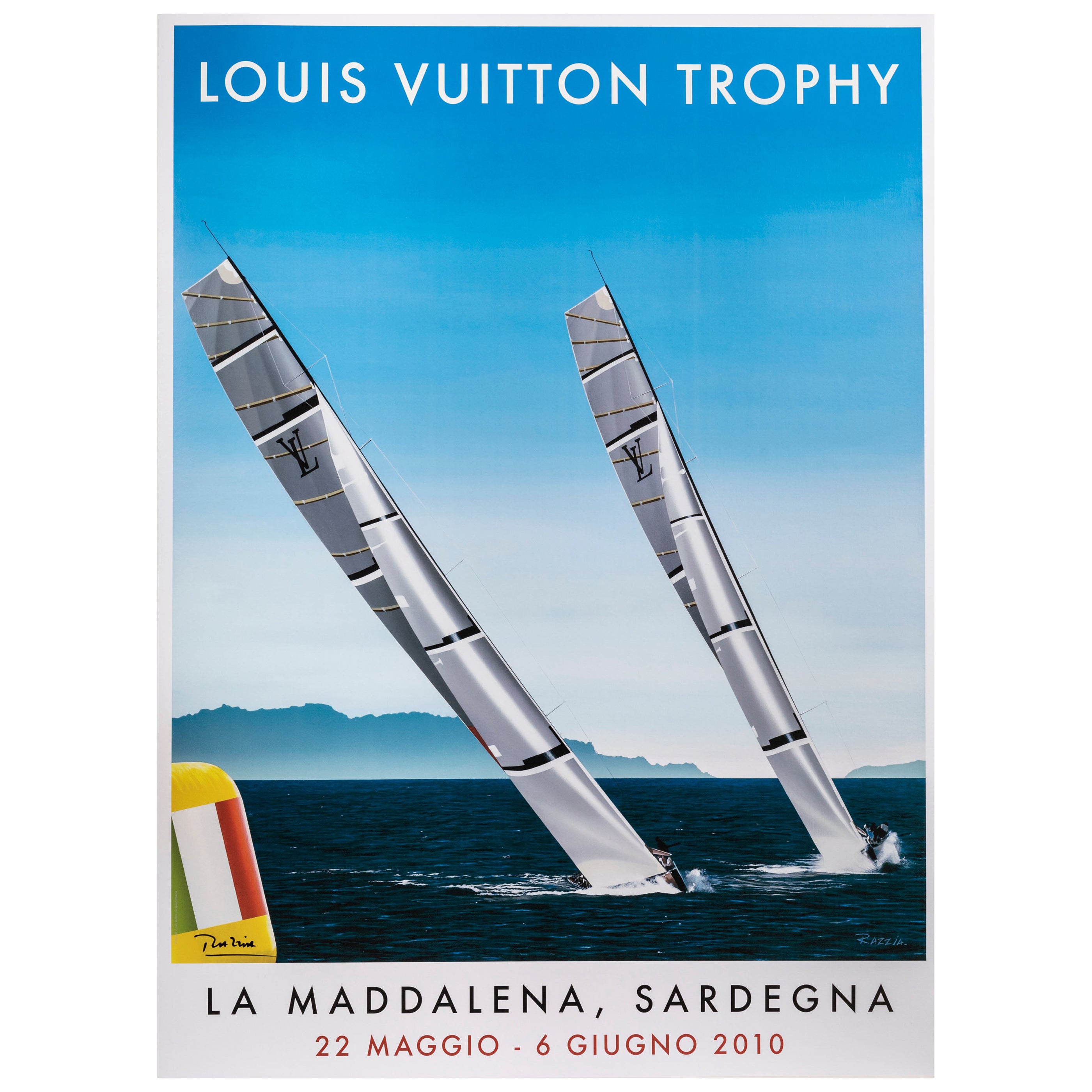 Razzia, Original Louis Vuitton-Trophäe, La Maddalena, Segelschiff, Boot, 2010 im Angebot