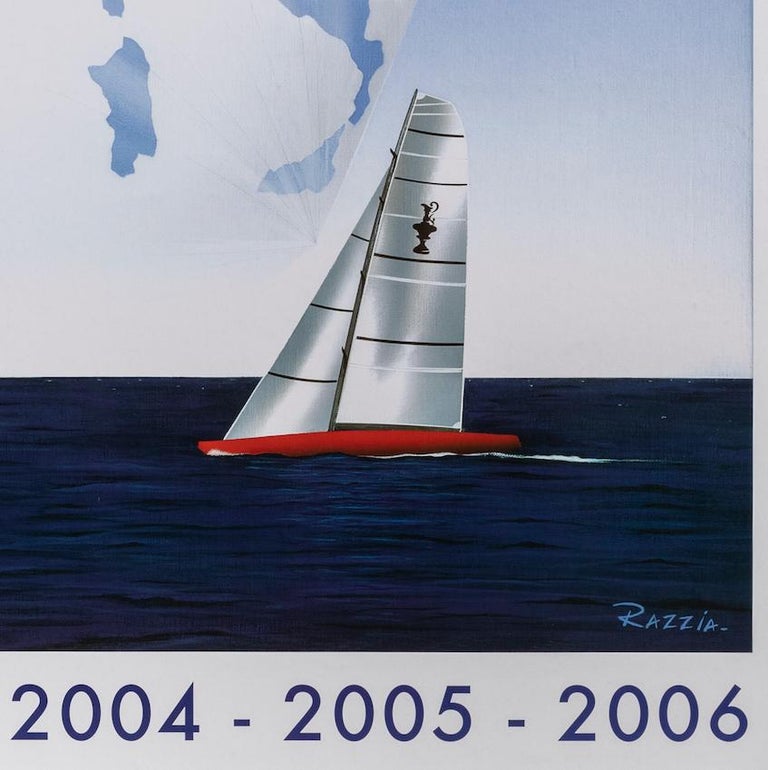 Razzia Original Louis Vuitton Trophy Sailing Poster America S Cup Yacht 06 For Sale At 1stdibs