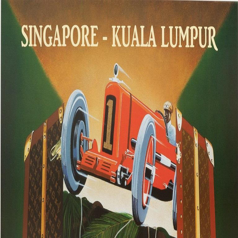 Modern Razzia, Original Louis Vuitton Classic Car Poster, Singapore, Kuala Lumpur, 1993