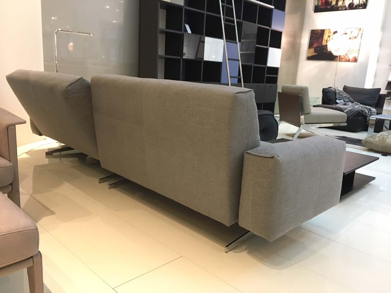 grey sofa chrome legs