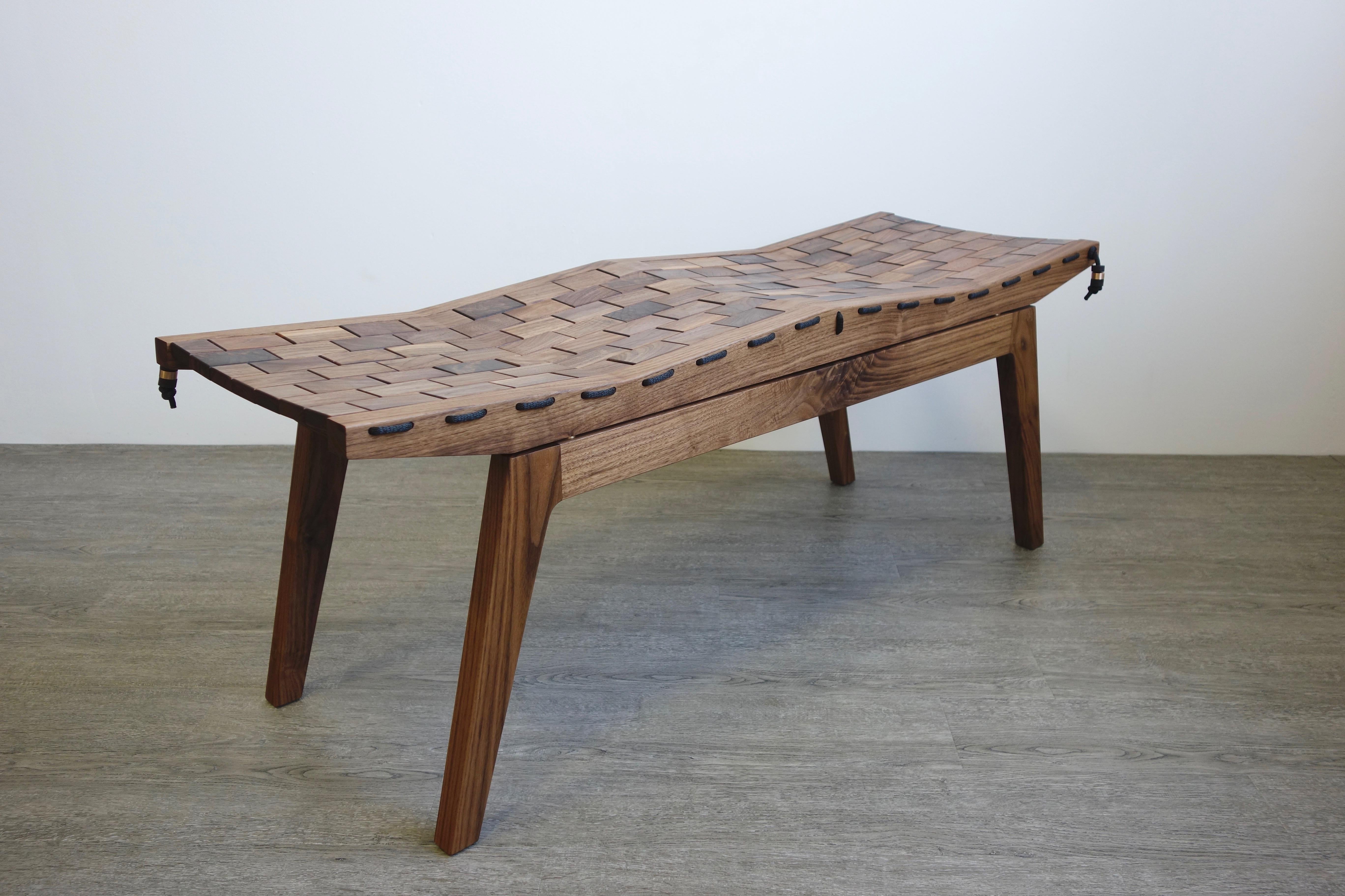 American RB Bench, Modern Handcrafted Sculptural Maple Bench For Sale