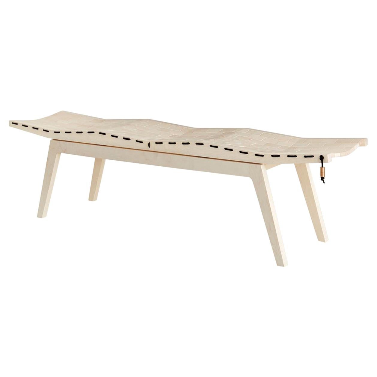 RB Bench, Modern Handcrafted Sculptural Maple Bench For Sale