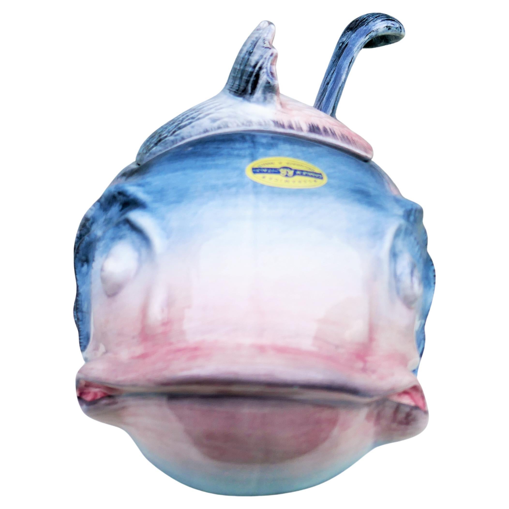 Italian RB Blanche - Service de table six pièces avec louche en forme de poisson en vente