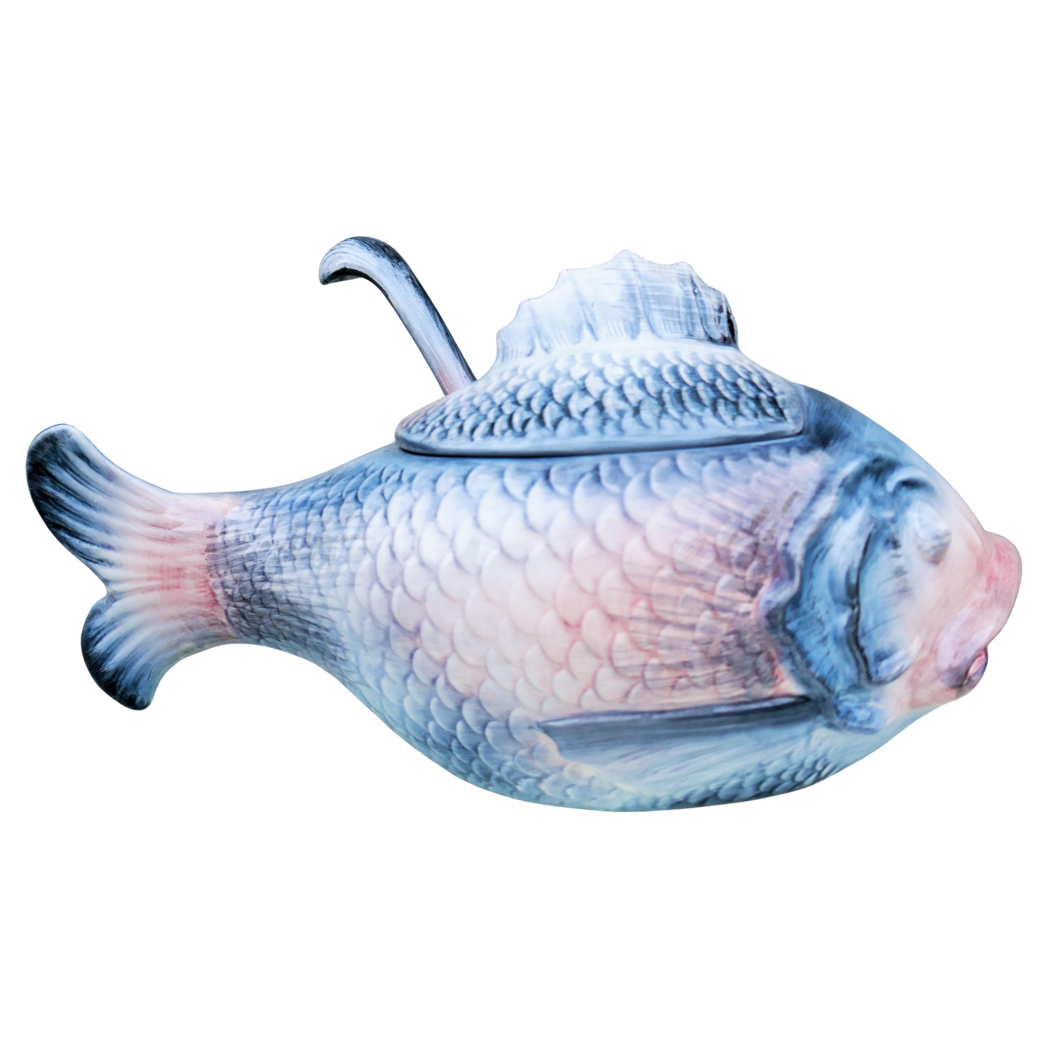 RB Blanche - Service de table six pièces avec louche en forme de poisson Bon état - En vente à Lugo, IT