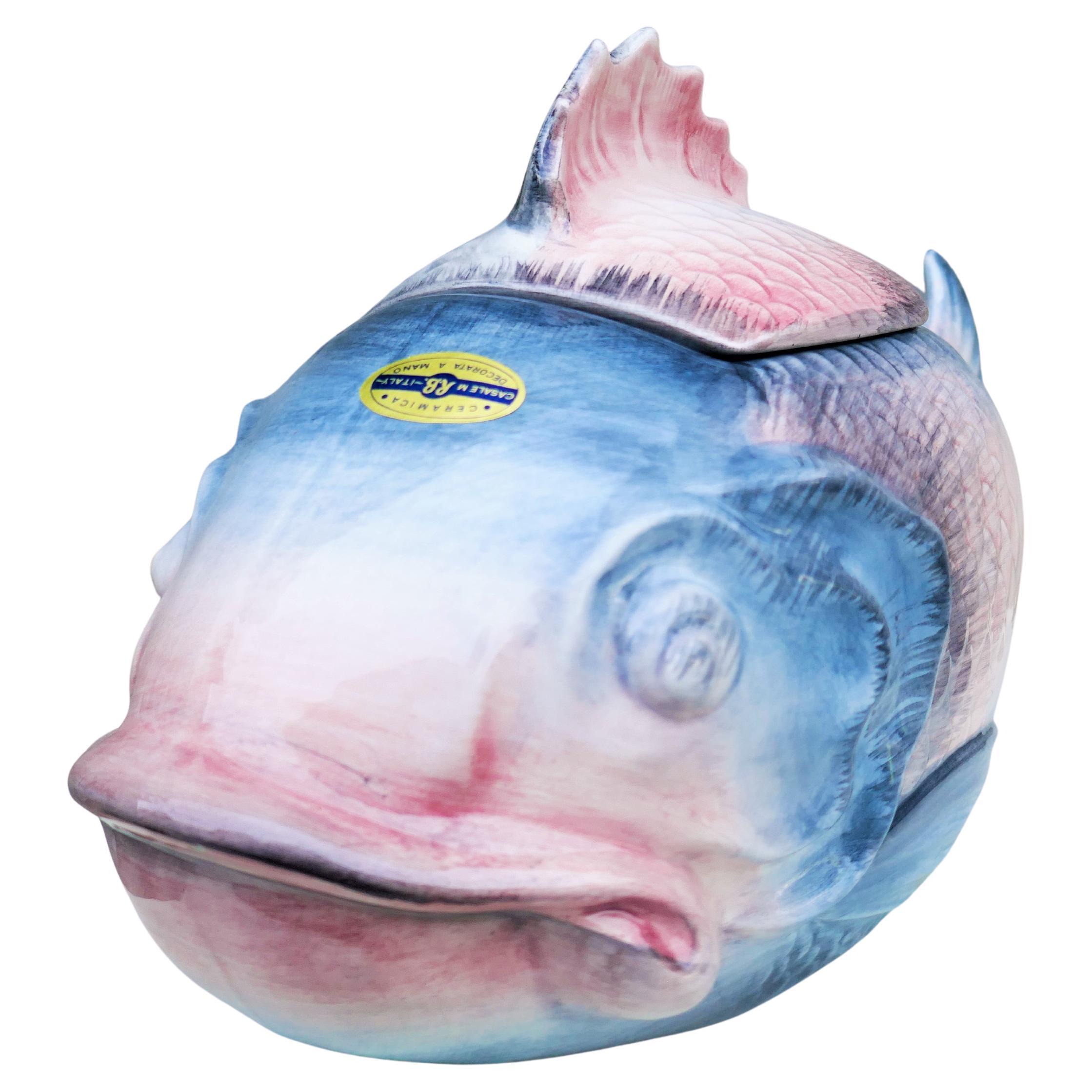 Céramique RB Blanche - Service de table six pièces avec louche en forme de poisson en vente