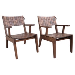 Rb Easy Chairs, Modern Lounge Chair Handcrafted in Walnut, Pair