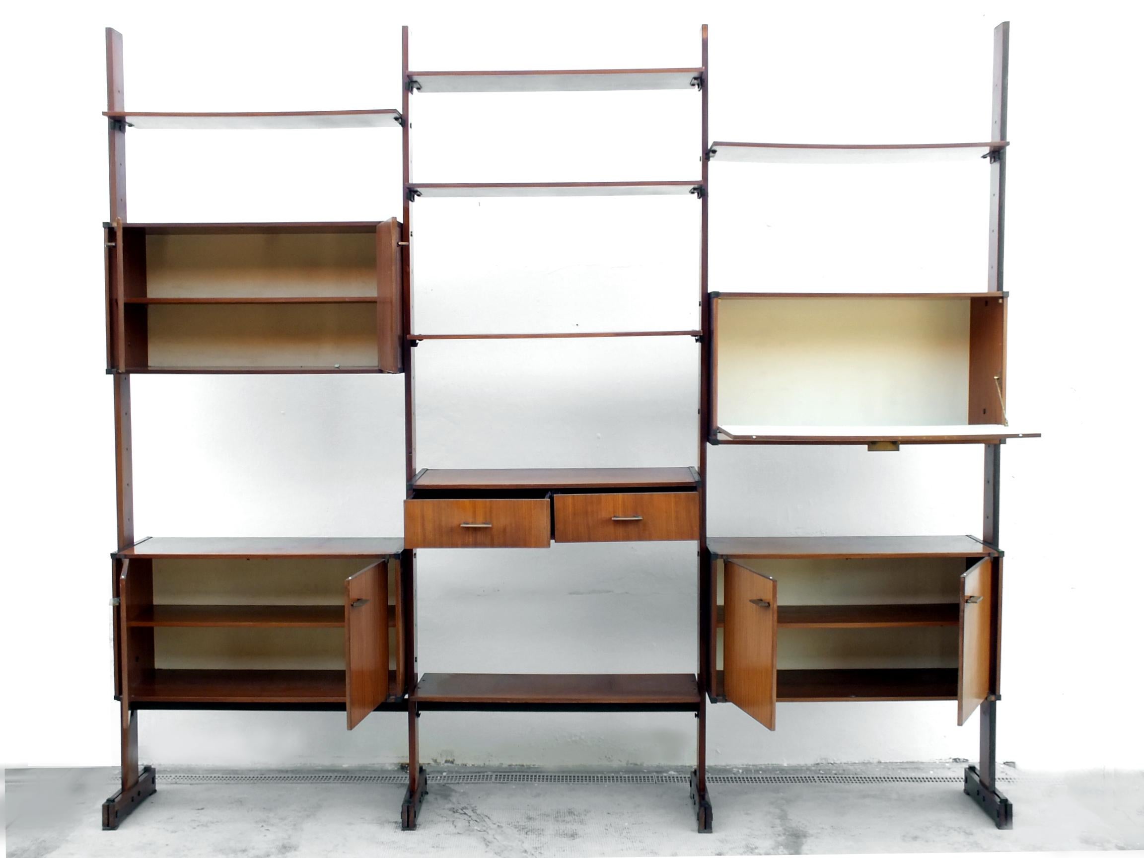 Mid-20th Century RB Italy production years '50 refined bookcase design teak For Sale