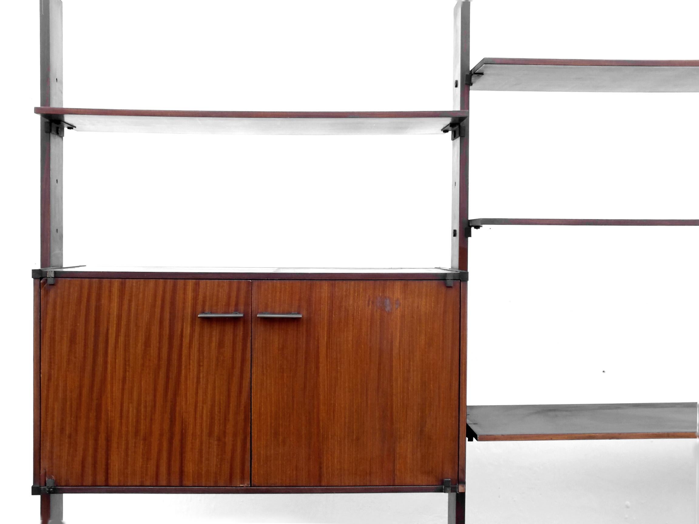 Wood RB Italy production years '50 refined bookcase design teak For Sale