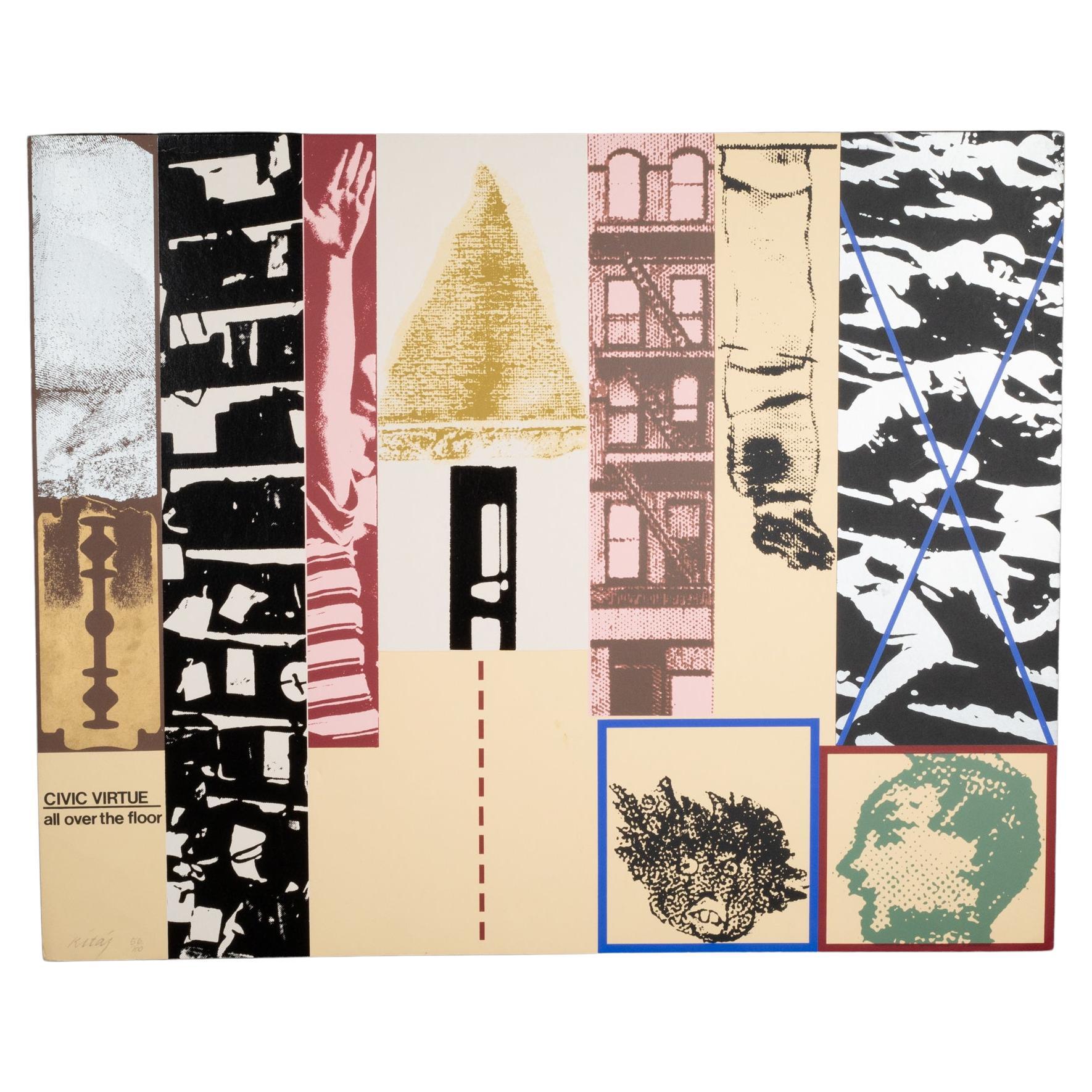 R.B. Kitaj, Virtud cívica por el suelo, 53/100, Serigrafía, 1967