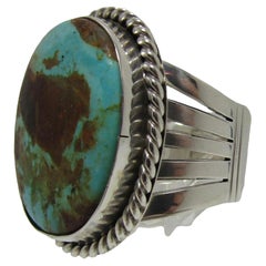 RB Navajo Native American Sterling Silver Royston Turquoise Ring Size 12