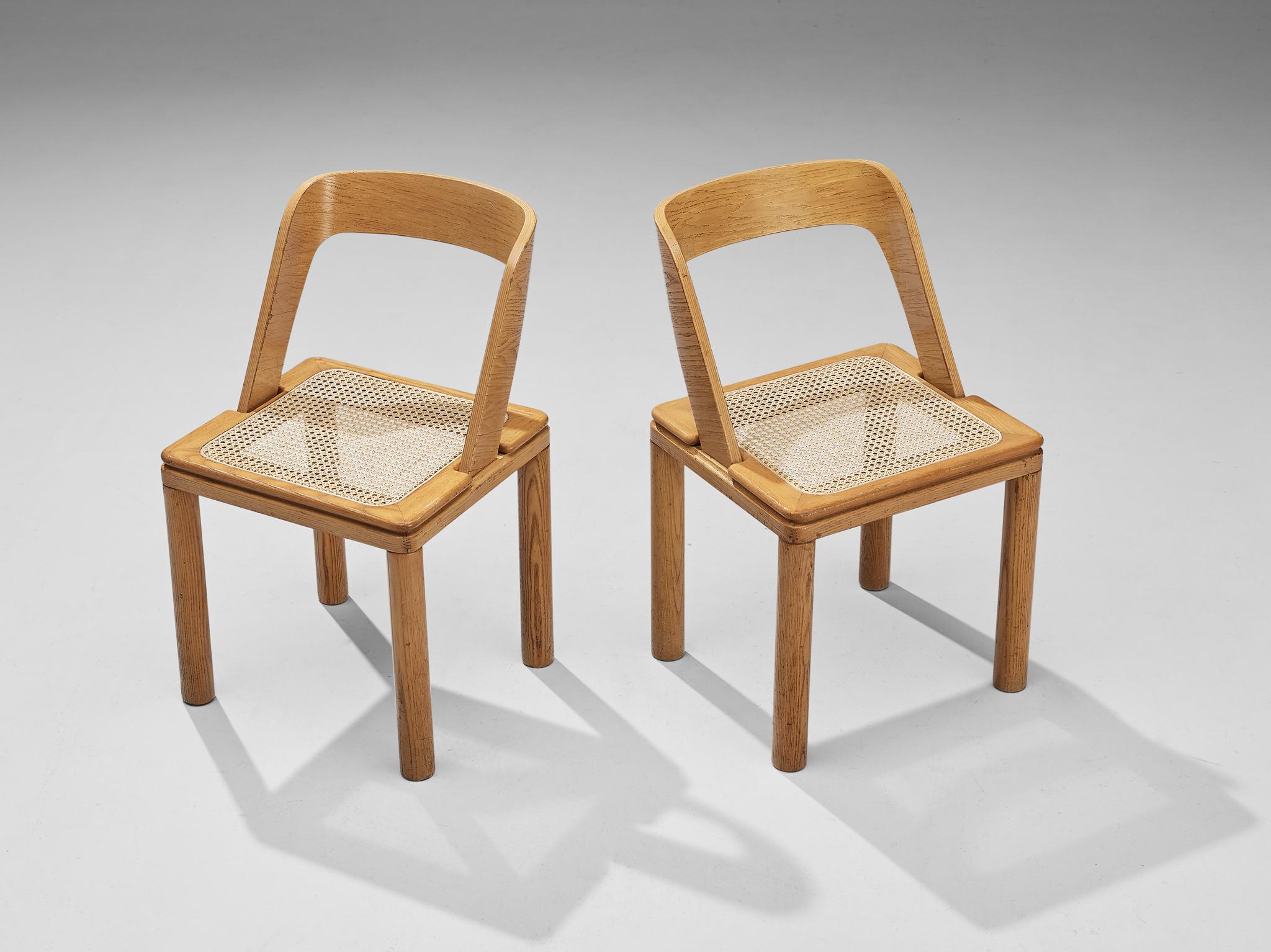 Mid-20th Century RB Rossana Set of Six Dining Chairs in Cane and Ash  For Sale