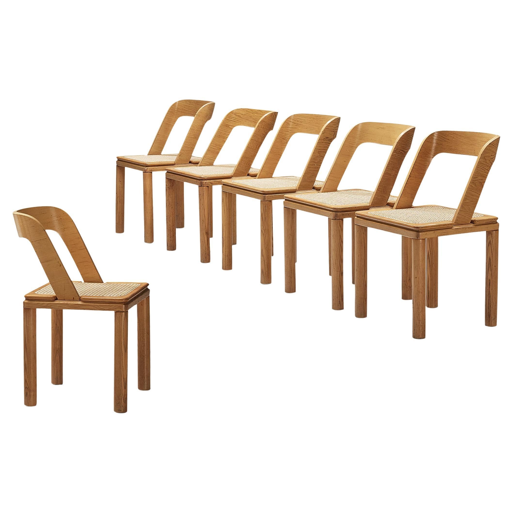 RB Rossana Set of Six Dining Chairs in Cane and Ash 