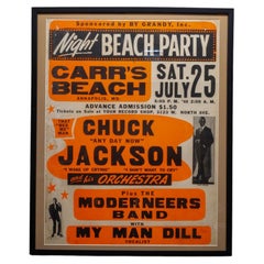 R&B Singer Chuck Jackson Jumbo Concert Poster, 1964
