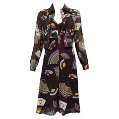 RBCC of Beverly Hills Lurex Glam Rainbow Dress & Jacket Ensemble, 1970s