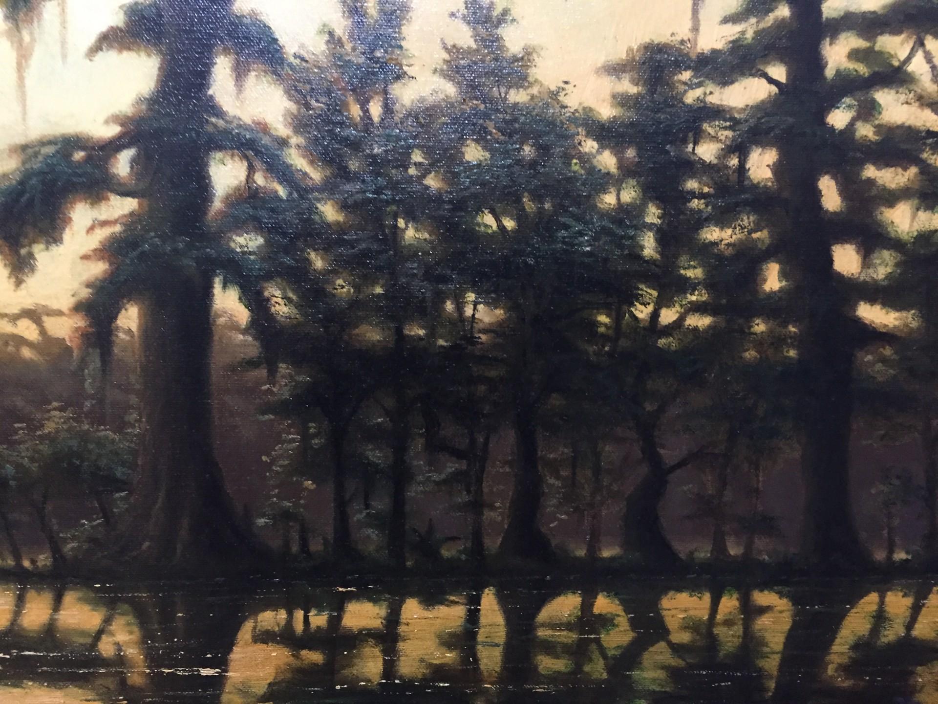 Louisiana Swamplands (peinture à l'huile contemporaine originale, encadrée) - Painting de R.C. Davis