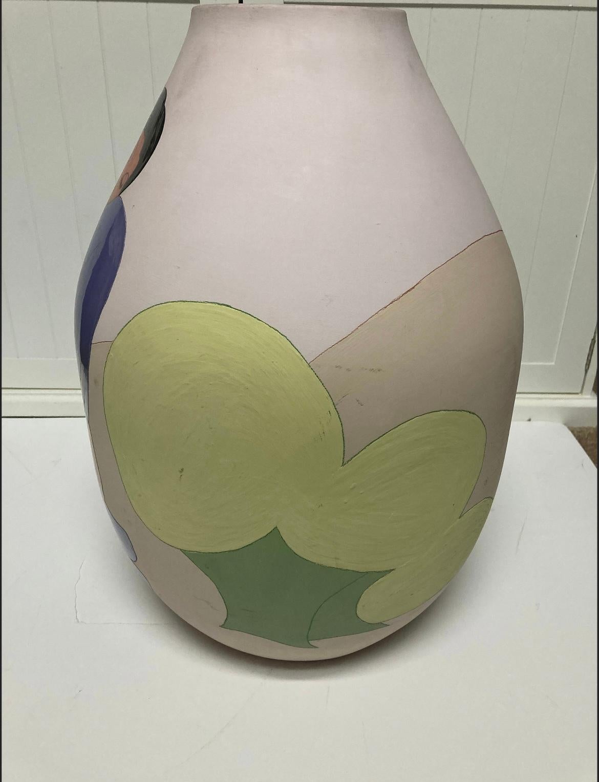 This is an RC Gorman ceramic vase signed and numbered “chamisa”. In good condition minor wear on the vase no breaks or cracks .. Measures 19x9.  Out of 150 made