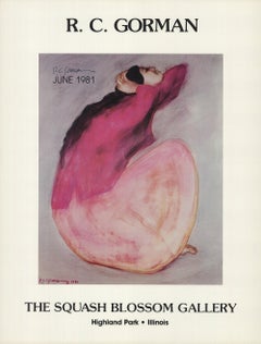 1981 D'après R.C. Gorman "The Squash Blossom Gallery" Lithographie offset