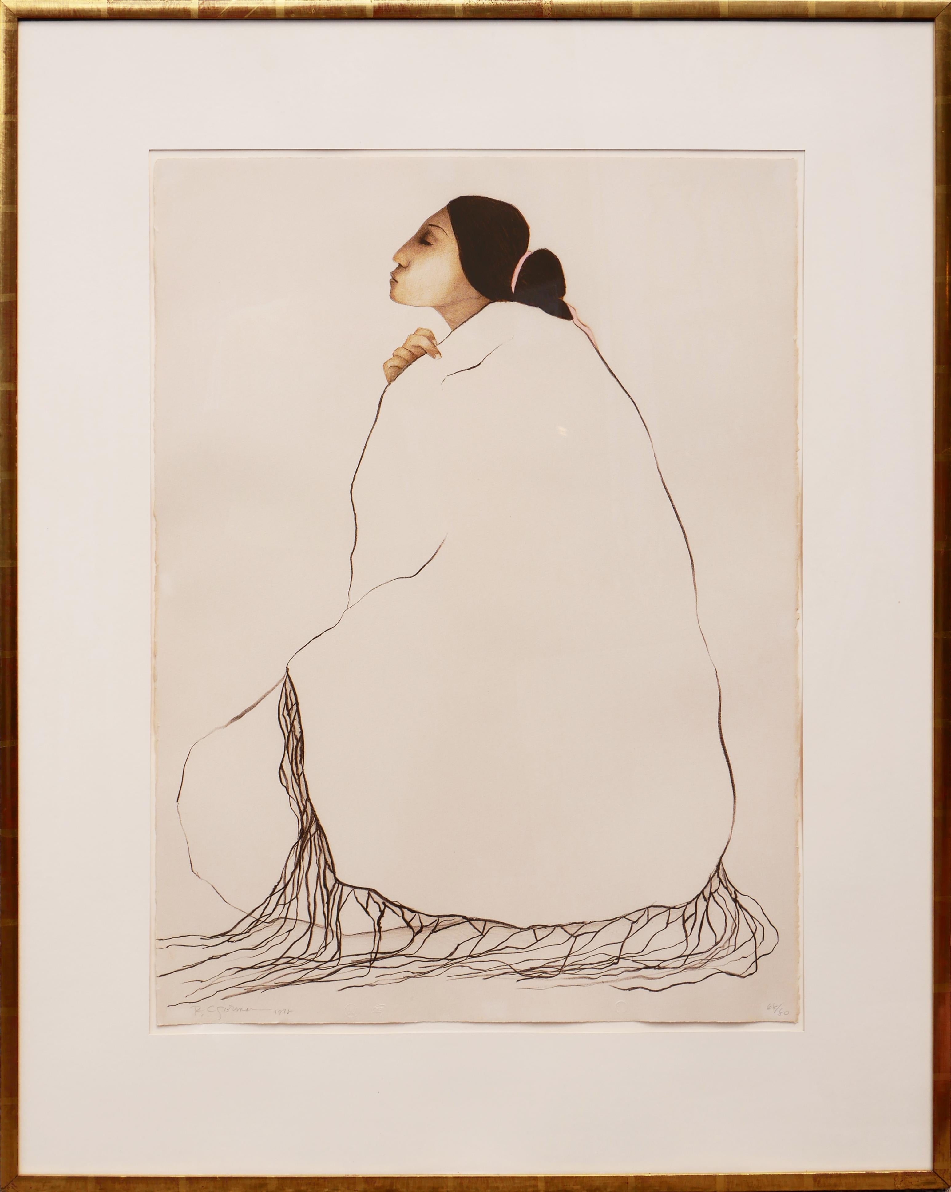 R.C. Gorman Figurative Print - Modern Abstract Taos Pueblo Woman Figurative Minimalist Lithograph 68/80