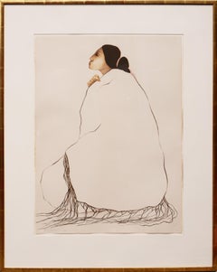 Modern Abstract Taos Pueblo Woman Figurative Minimalist Lithograph 68/80