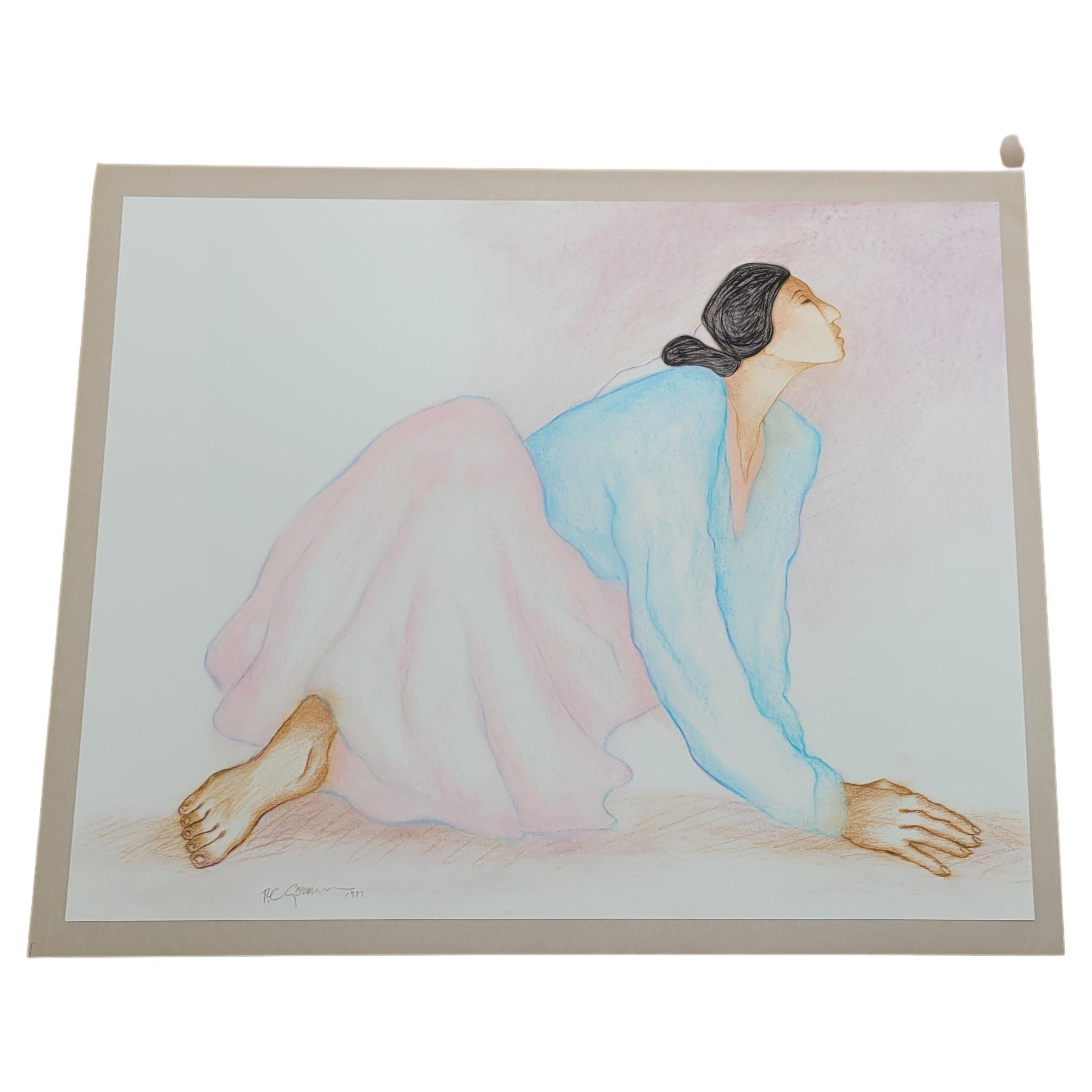 Woman with Pink Skirt and Light Blue Blouse - 1983

This is an original pastel by R.C. Gorman.  This piece is unframed and in its original protective slip.

Measurements are height 23 inches, width 29 inches.  Depth is not applicable as this is