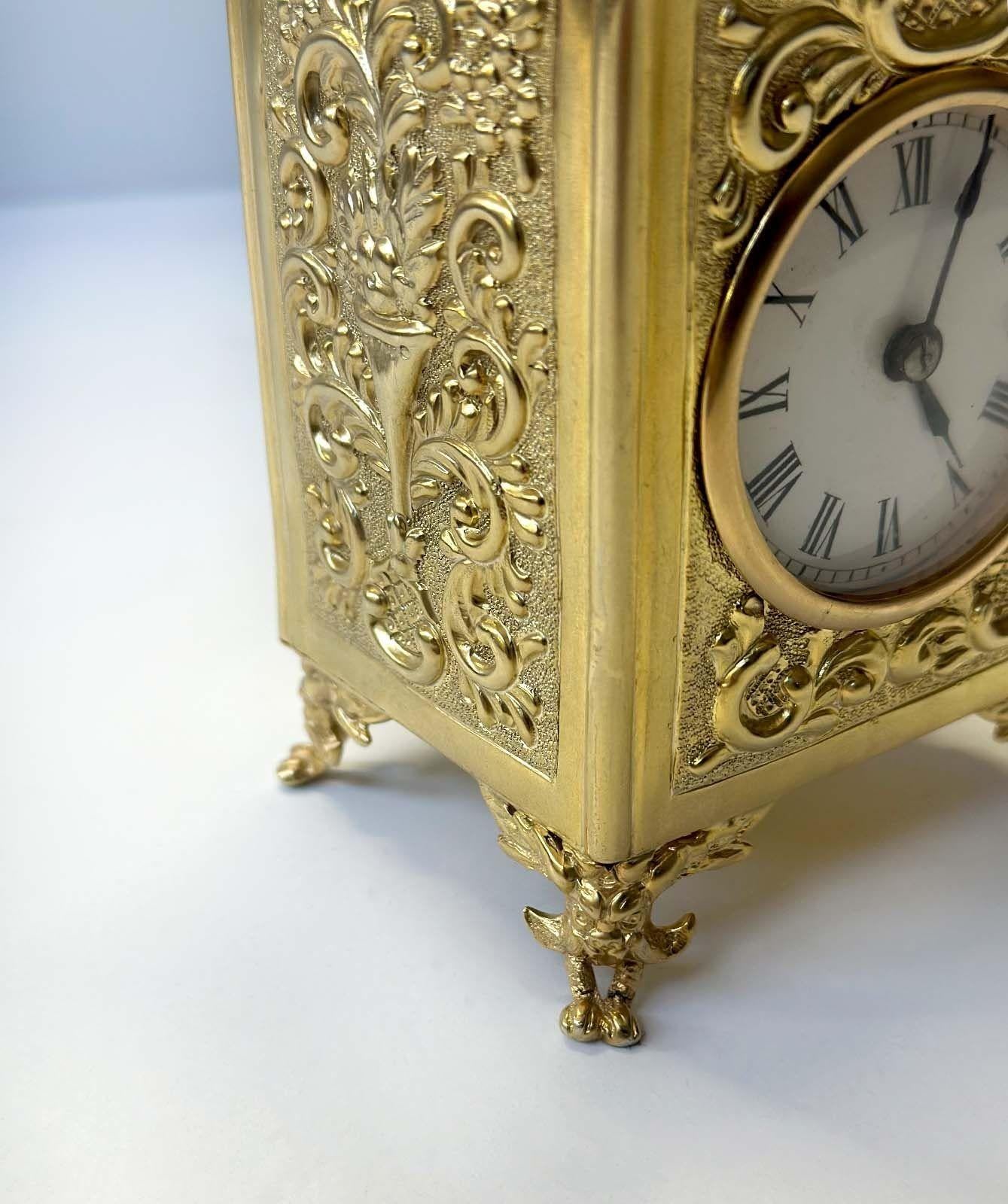 French R&C Paris Brass Carriage Clock, c. 1900's For Sale
