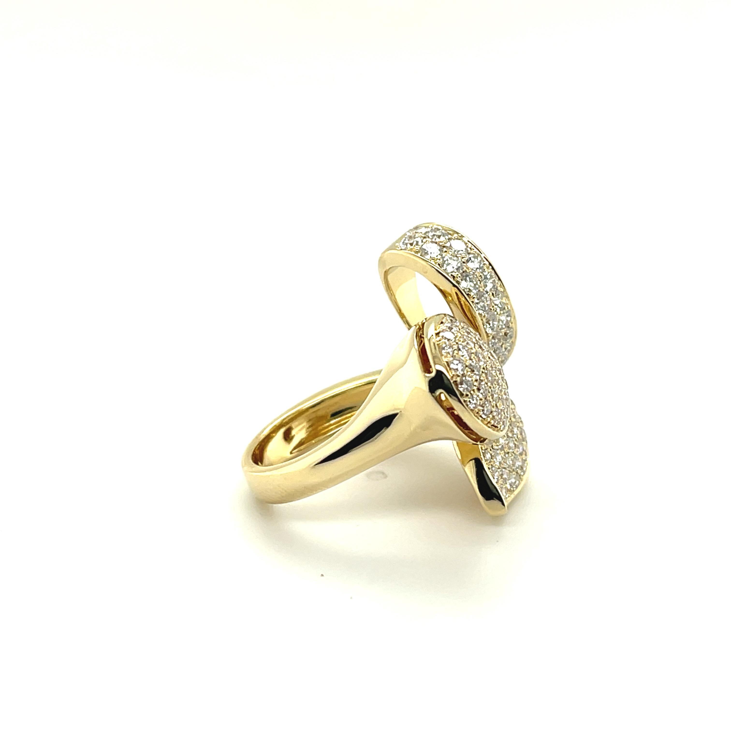 RC003 - 18K Yellow Gold Fancy Shapes Ring with Round Brilliant Diamonds For Sale 12