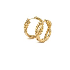 RC100 - Orecchini a cerchio in oro giallo 18K con diamanti