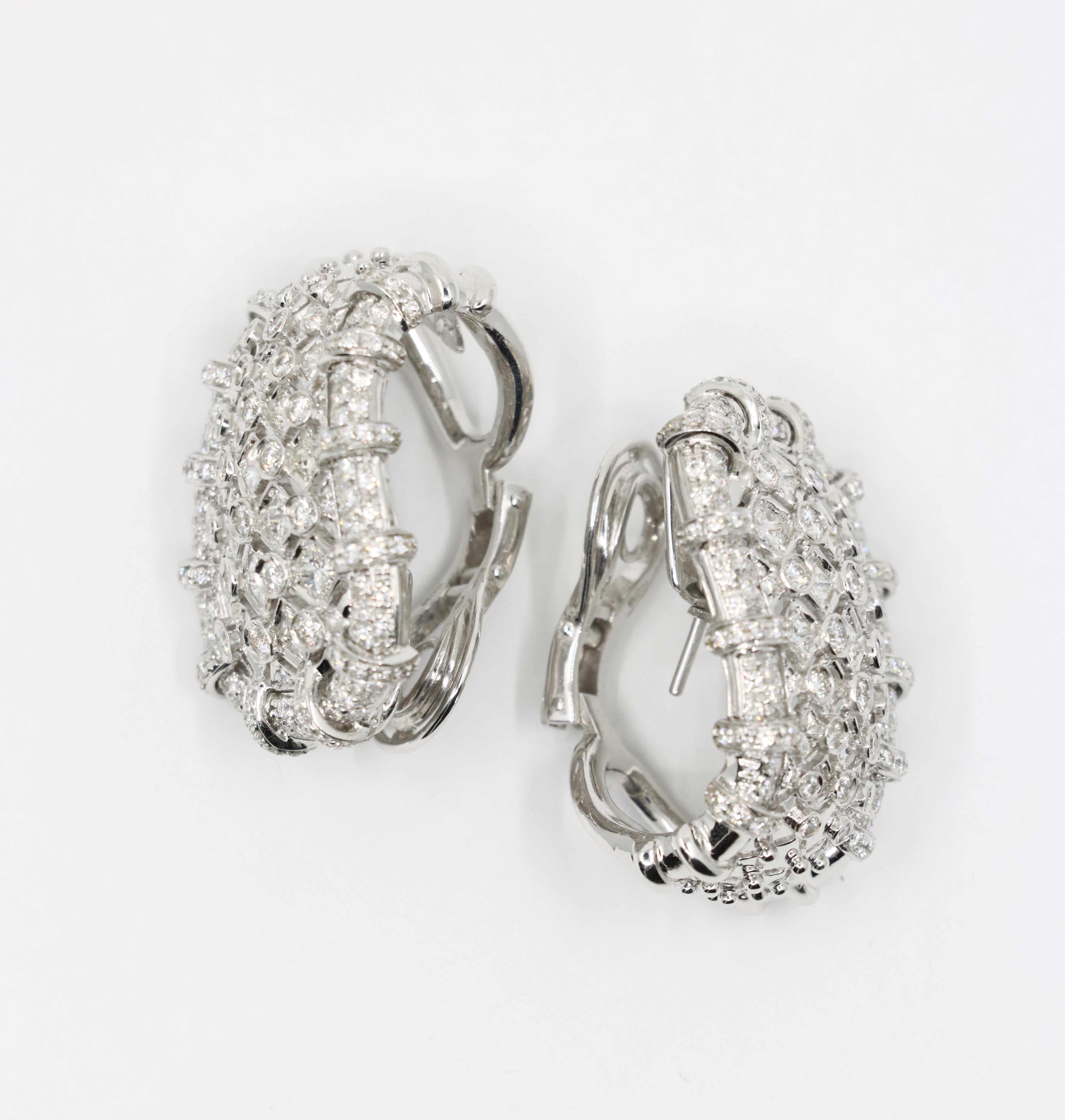 De las mujeres R.C.M Pendientes de Diamantes de Oro Blanco de 18 K Italiano en venta