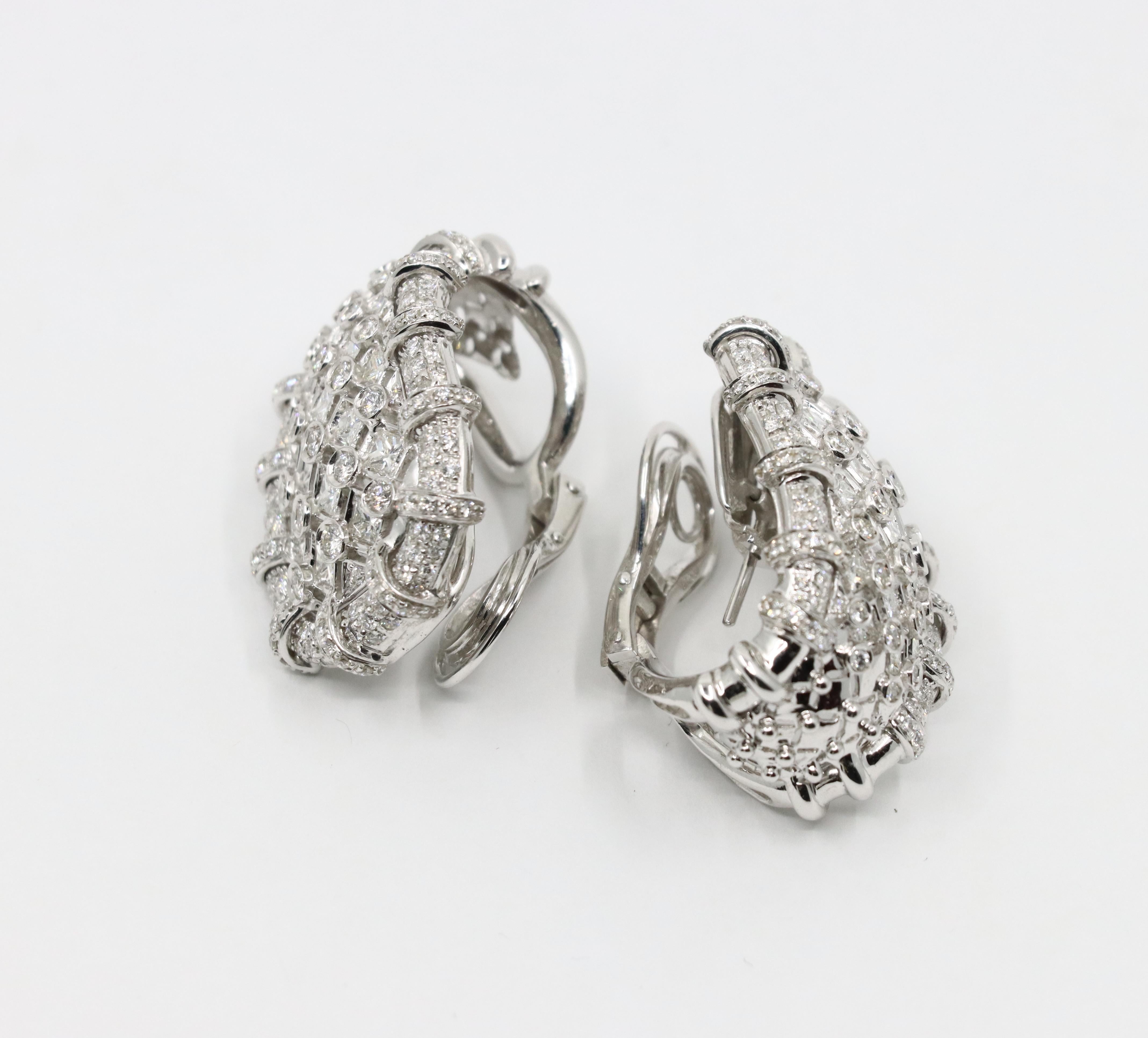 R.C.M Pendientes de Diamantes de Oro Blanco de 18 K Italiano en venta 2