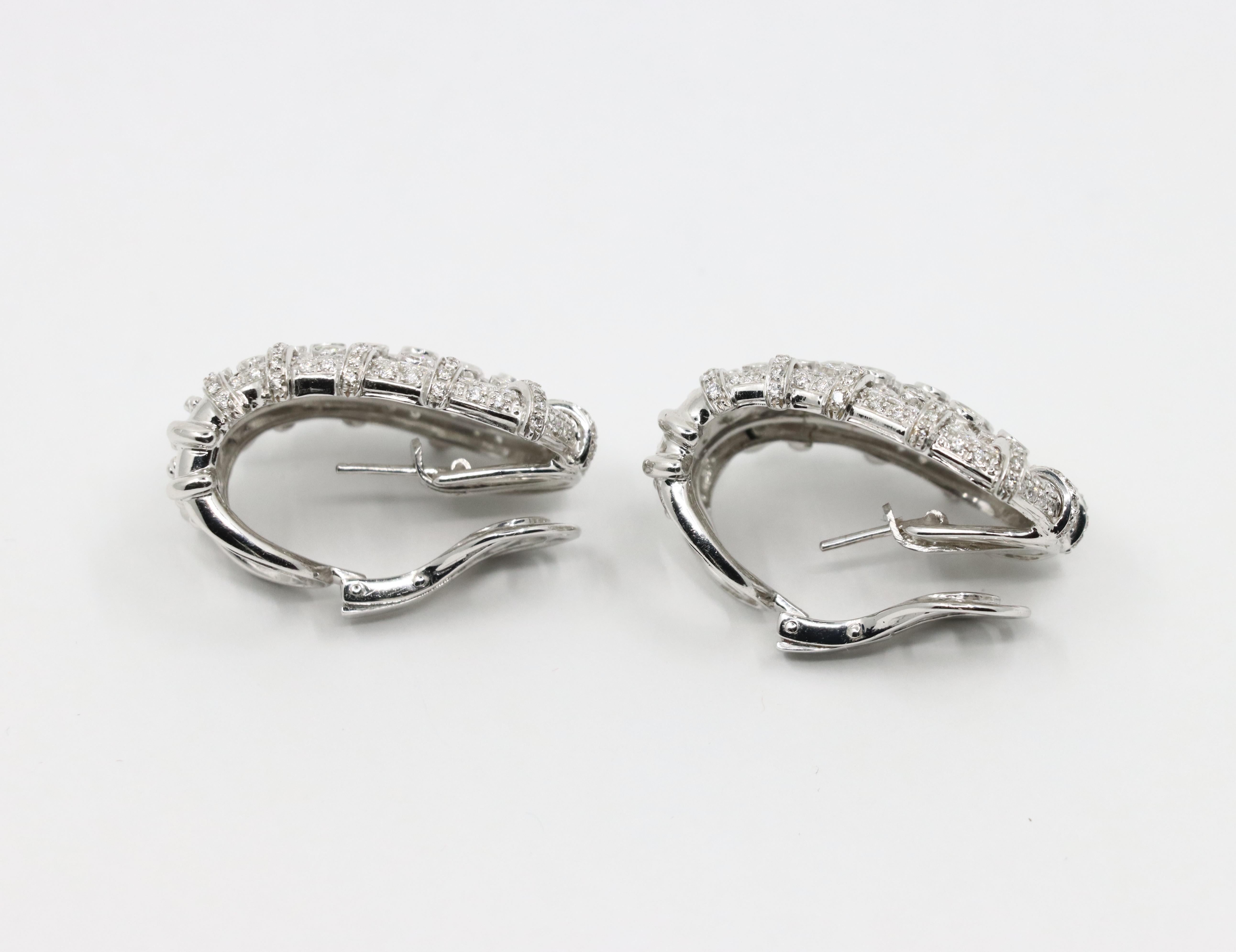 R.C.M Pendientes de Diamantes de Oro Blanco de 18 K Italiano en venta 3