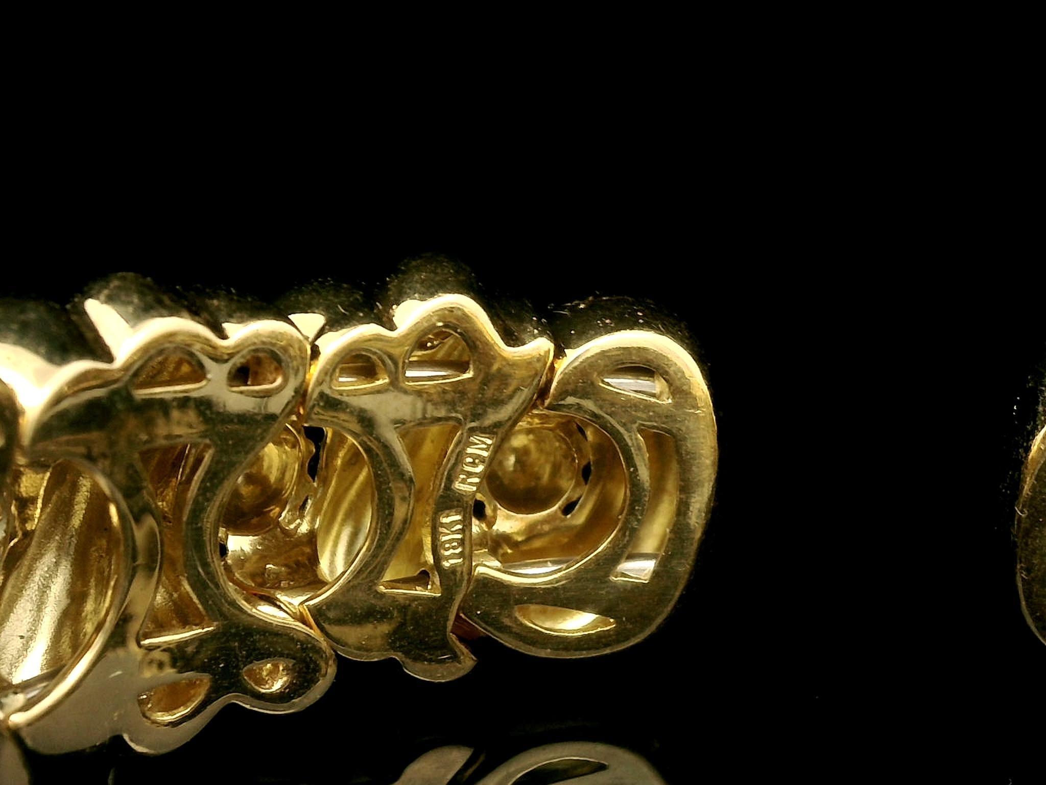 RCM Gioielli Pulsera Brazalete Flexible Oro 18k Diamante 5,4ctw 3 Perlas Mar del Sur en venta 6