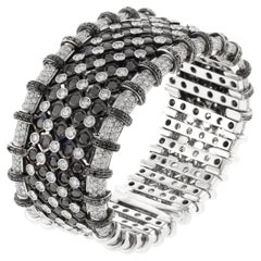 R.C.M. White and Black Diamond Cuff Bracelet