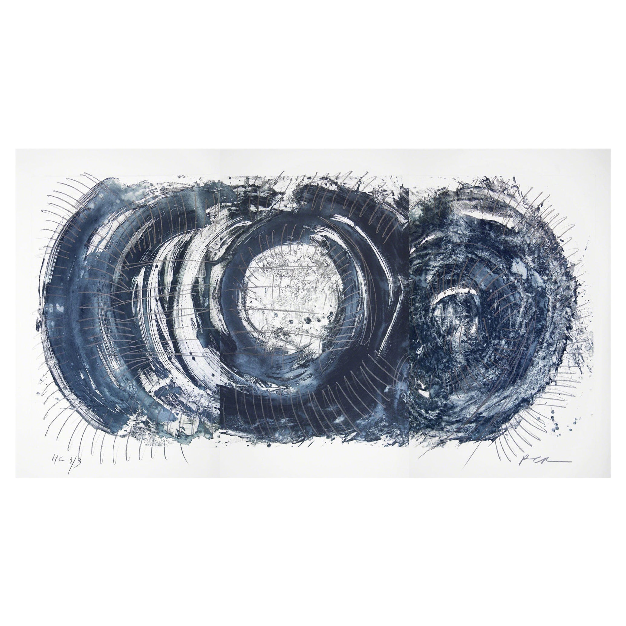 Tryptyque RCR de trois gravures et Lavis, 2018