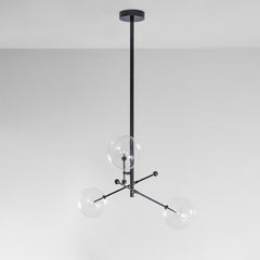RD15 3 Arms Black Gunmetal Chandelier by Schwung
