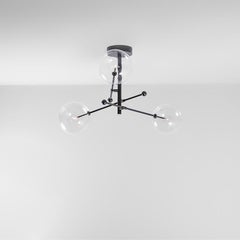 RD15 3 Arms Polished Nickel Chandelier by Schwung
