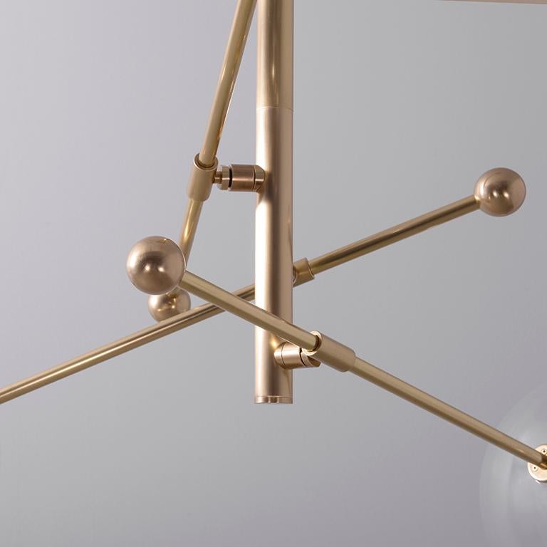 RD15 3-Arm-Kronleuchter aus poliertem Nickel von Schwung (Metall) im Angebot