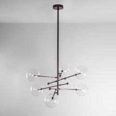 RD15 6 Arms Black Gunmetal Chandelier by Schwung