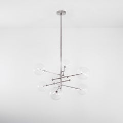 RD15 6 Arms Polished Nickel Chandelier by Schwung