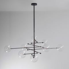 RD15 8 Arms Black Gunmetal Chandelier by Schwung