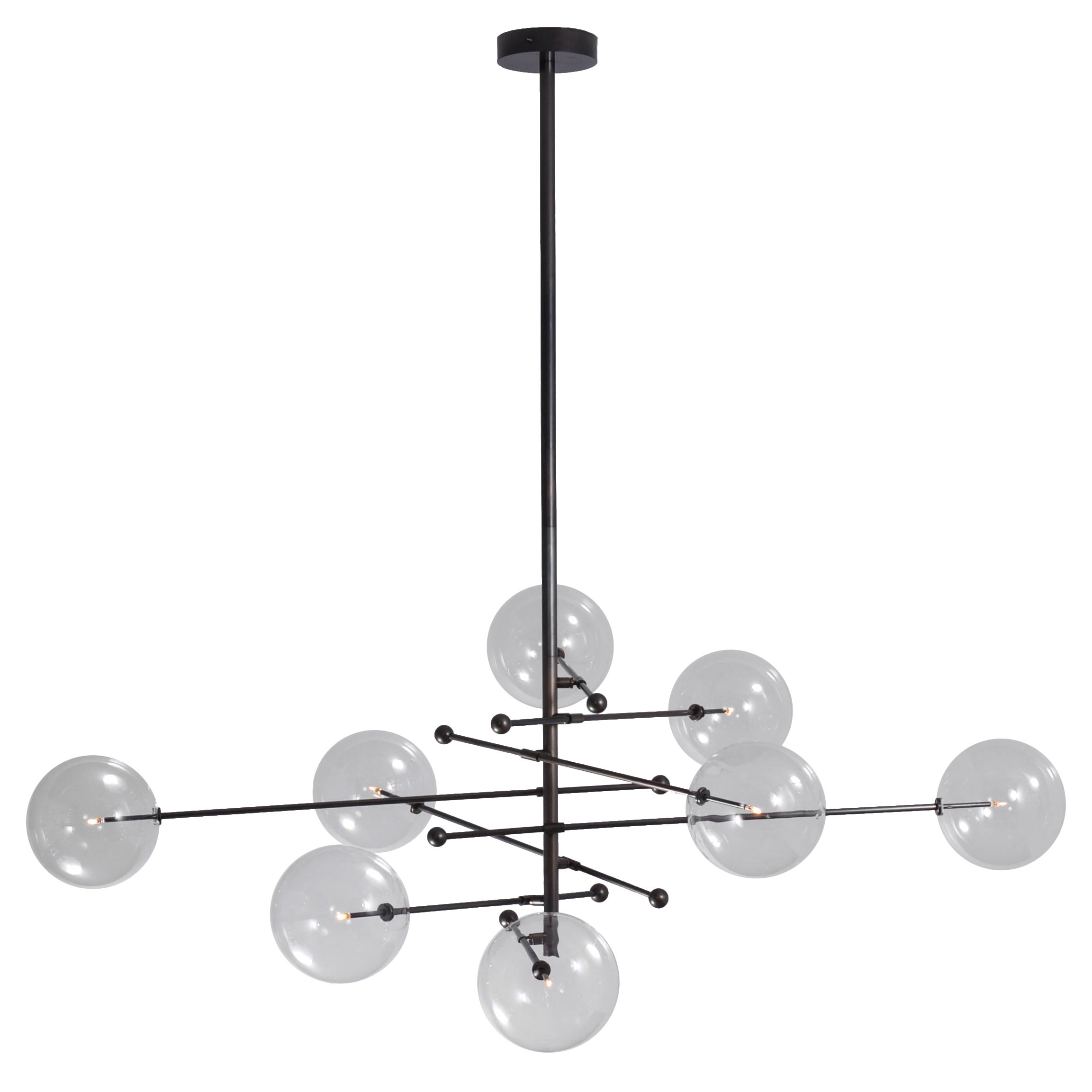RD15 8-Arm-Kronleuchter aus schwarzem Rotguss von Schwung im Angebot