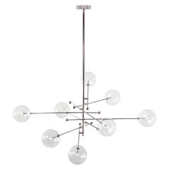 Lampadario RD15 a 8 bracci in nichel lucido di Schwung