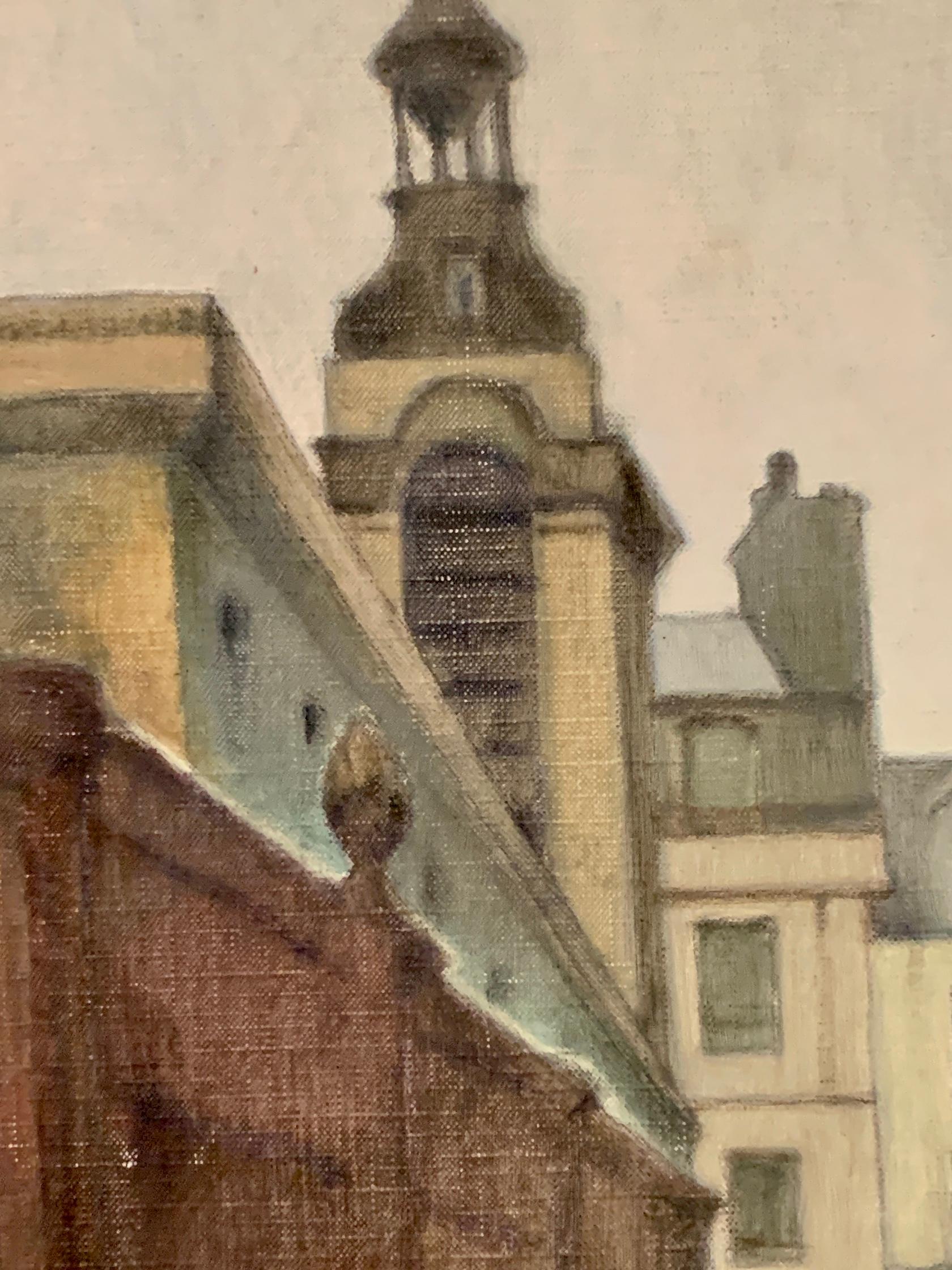 Mitte des 20. Jahrhunderts Impressionistische, französische Stadtszene, Paris, Frankreich (Impressionismus), Painting, von R.Debray