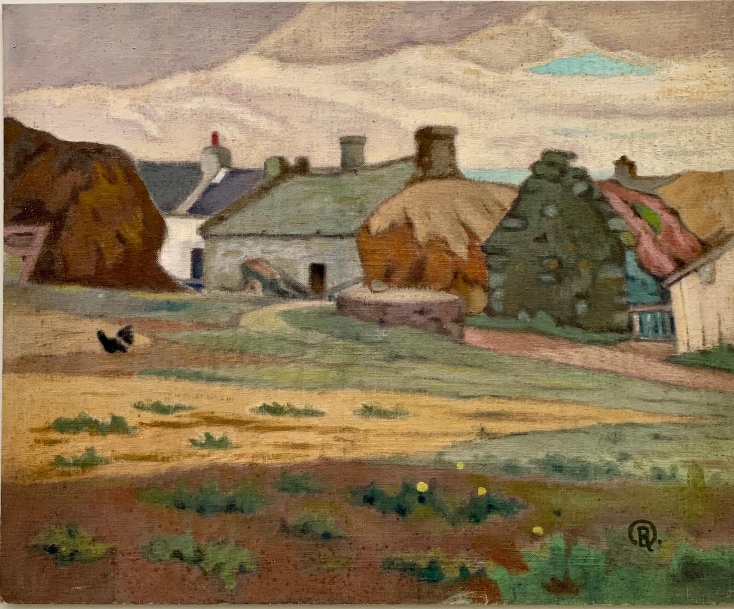 Impressionistische, französische Landschaft aus der Mitte des 20. Jahrhunderts mit Landhaus (Impressionismus), Painting, von R.Debray