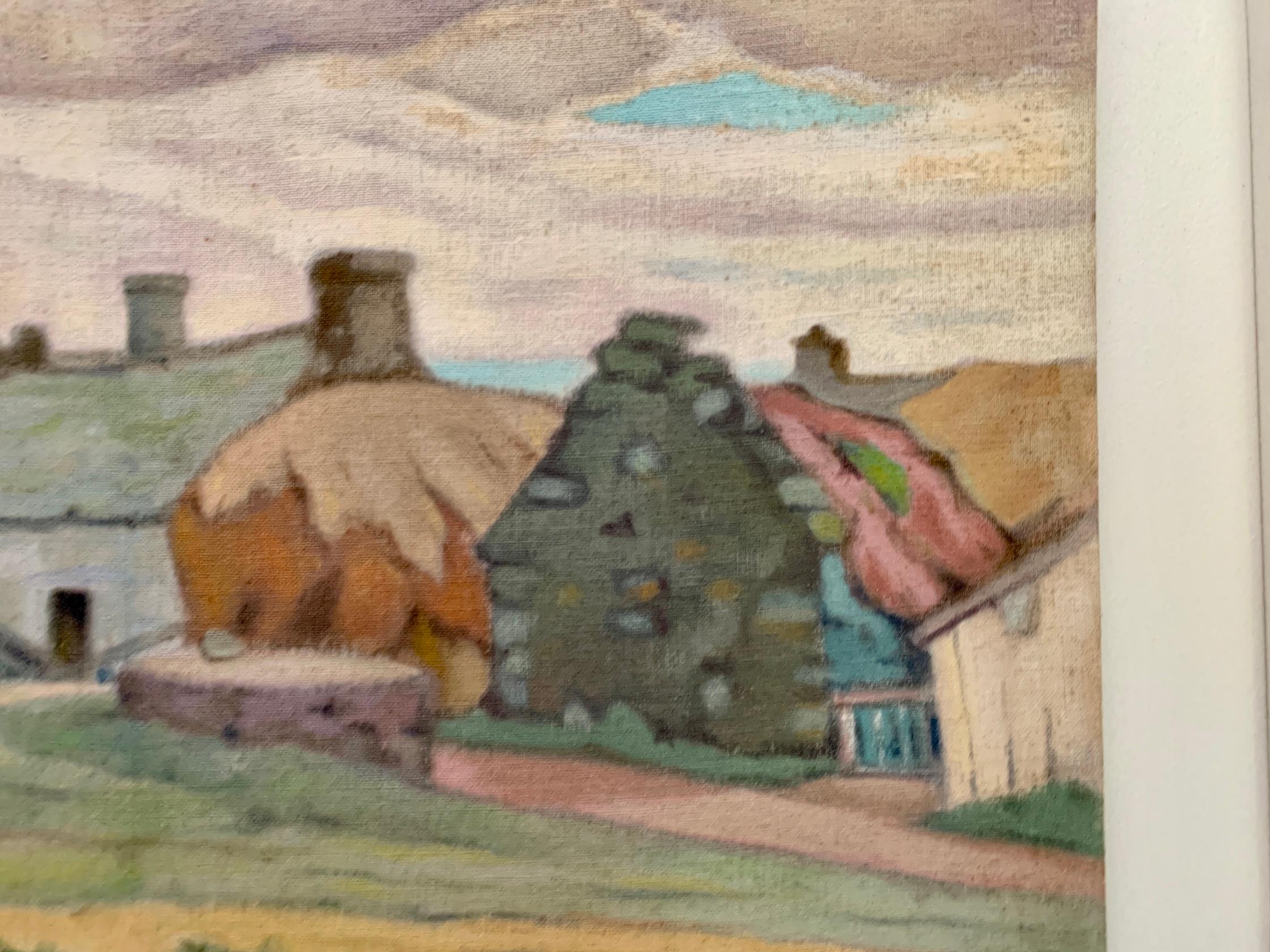 Impressionistische, französische Landschaft aus der Mitte des 20. Jahrhunderts mit Landhaus im Angebot 1