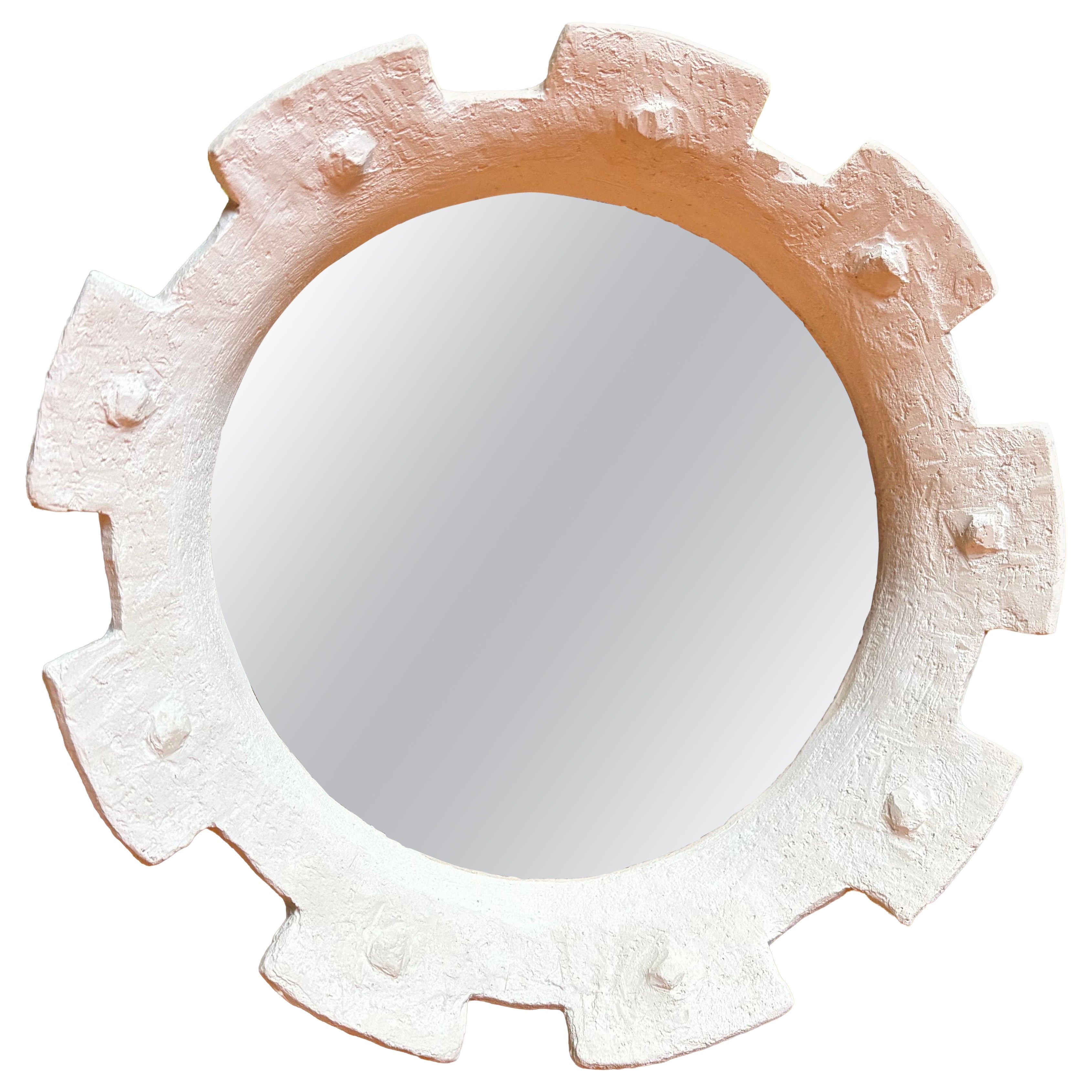 Re Di Fiori Contemporary Signed Ceramic Mirror by Renzo Maar